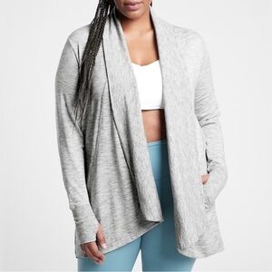 Athleta Light Gray Open Front Cardigan